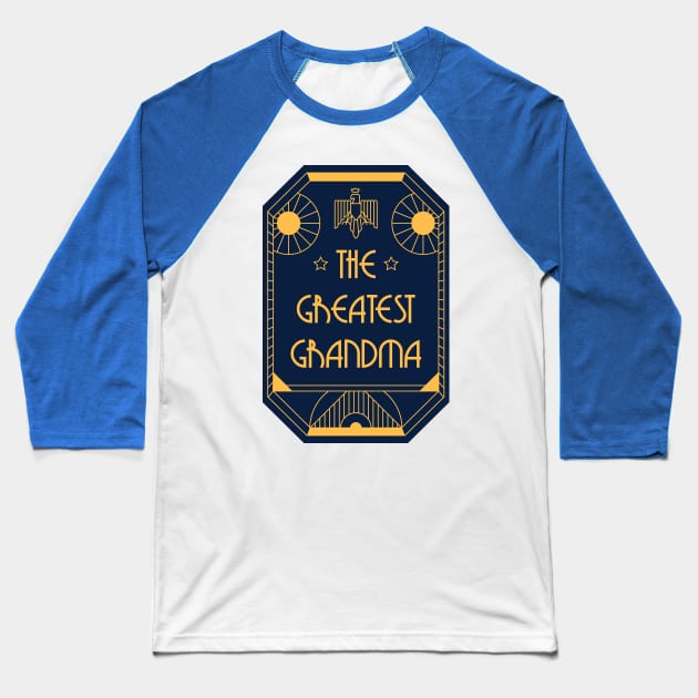 The Greatest Grandma - Art Deco Medal of Honor Baseball T-Shirt by Millusti